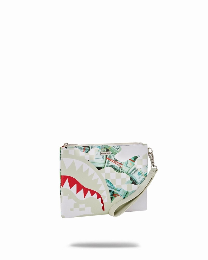 White Sprayground Powder 3am Money Men's Clutch Bags | 691166949