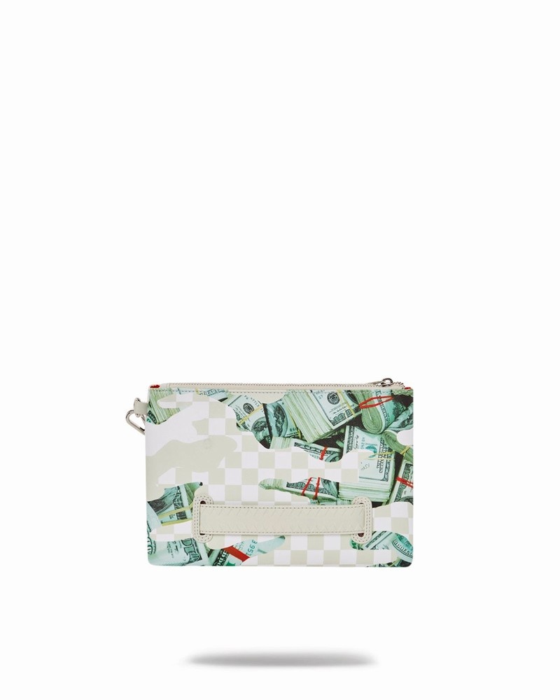 White Sprayground Powder 3am Money Men's Clutch Bags | 691166949