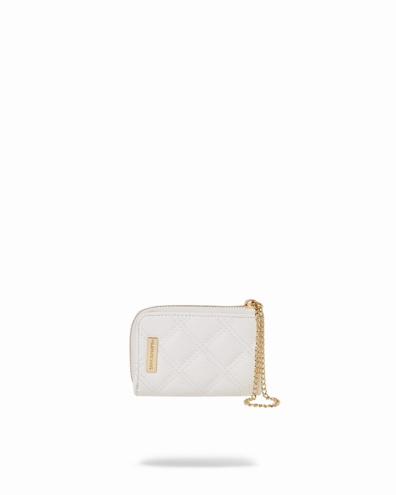 White Sprayground Riviera Gold Men\'s Wallets | 153430121