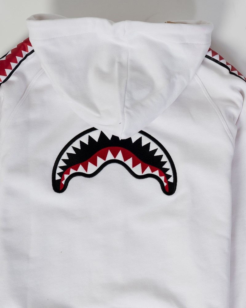 White Sprayground Shark Zip Felpa Kids' Hoodie | 474723633
