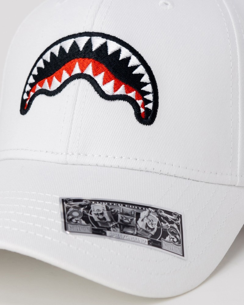 White Sprayground Smooth Men's Caps | 577409148