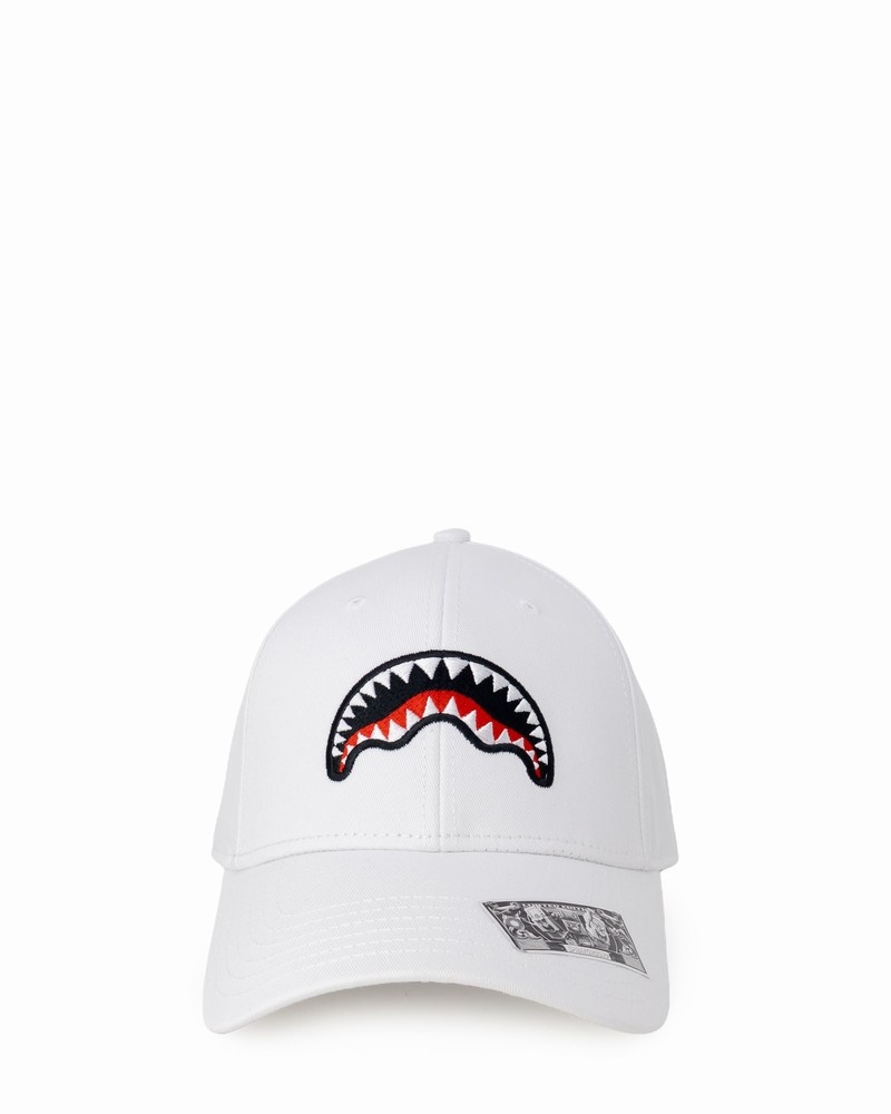 White Sprayground Smooth Men\'s Caps | 577409148