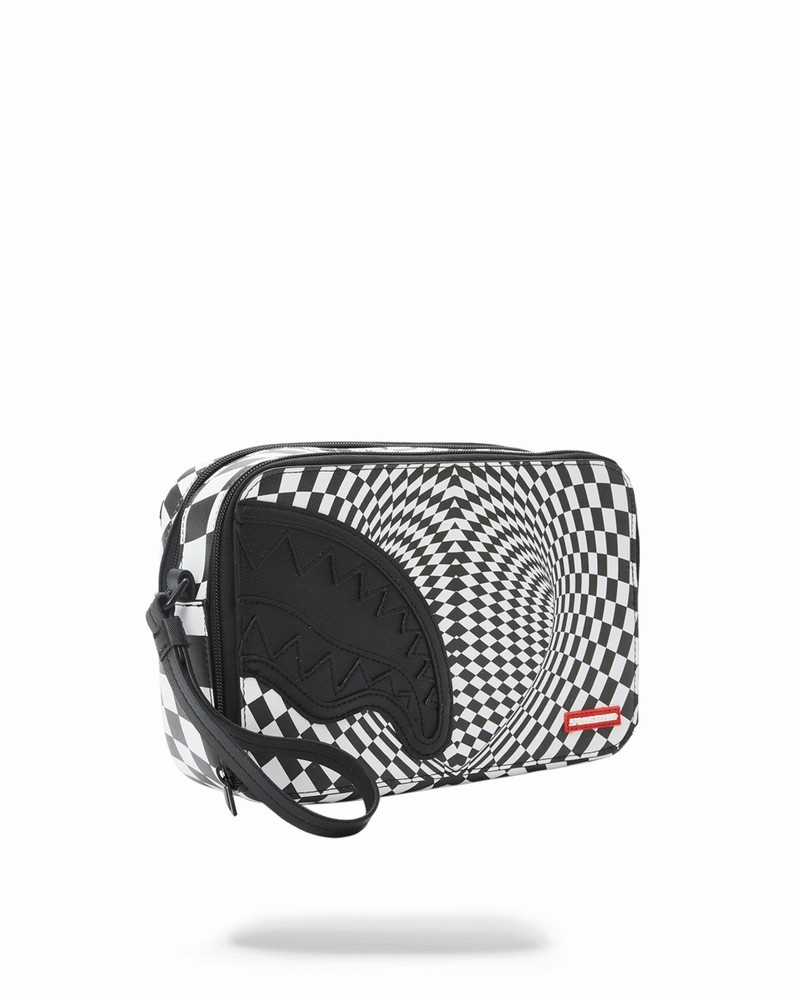 White Sprayground Trippy Check Aka Money Men's Toiletry Bags | 322502441