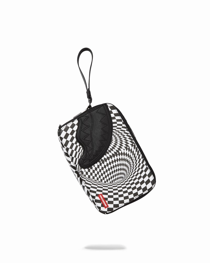 White Sprayground Trippy Check Aka Money Men's Toiletry Bags | 322502441