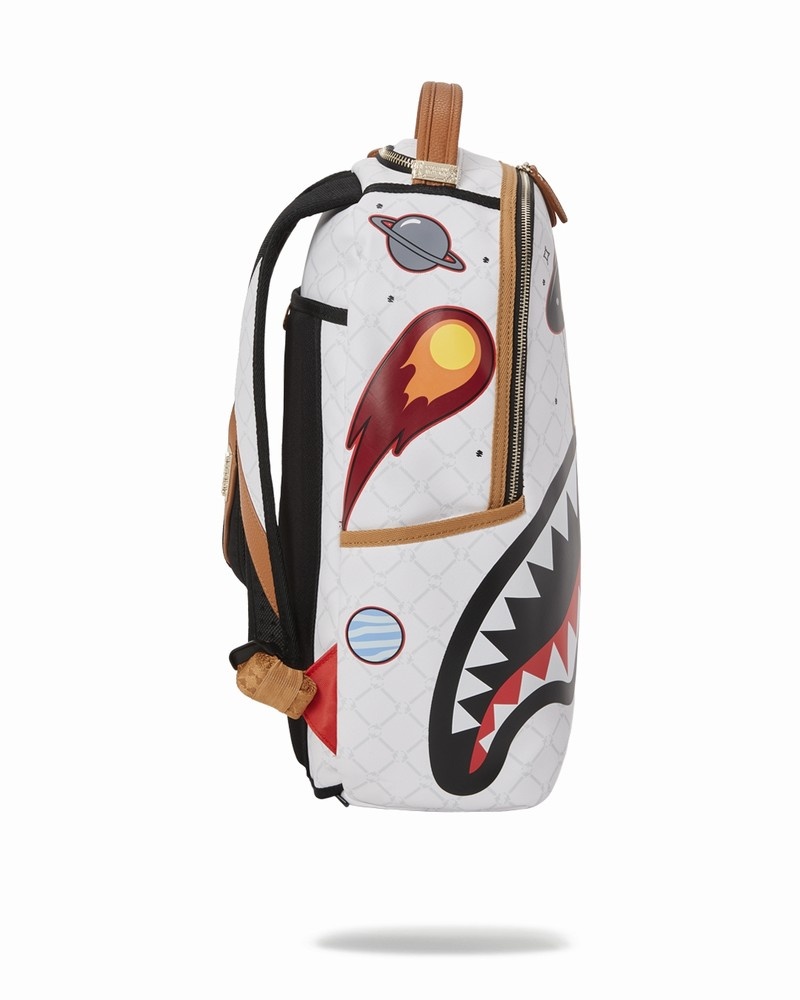 White Sprayground Ufo Outta This World Men's Backpacks | 501155953
