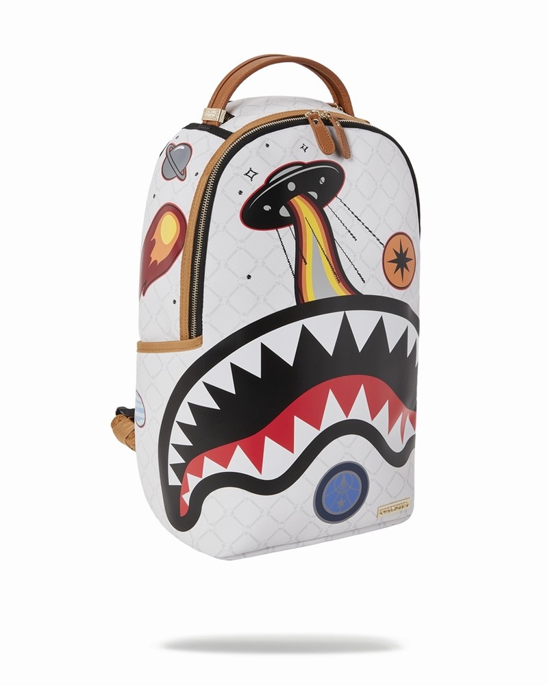 White Sprayground Ufo Outta This World Men's Backpacks | 501155953