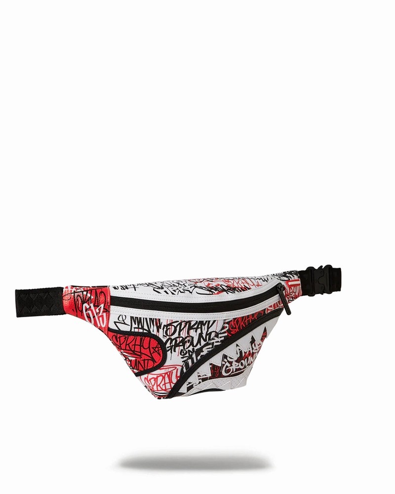 White Sprayground Vandal Men's Waist Bags | 456316969