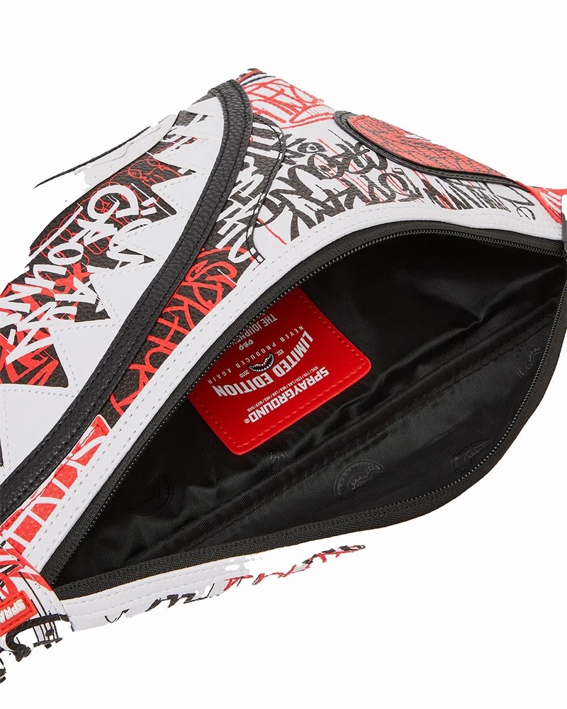 White Sprayground Vandal Men's Waist Bags | 456316969
