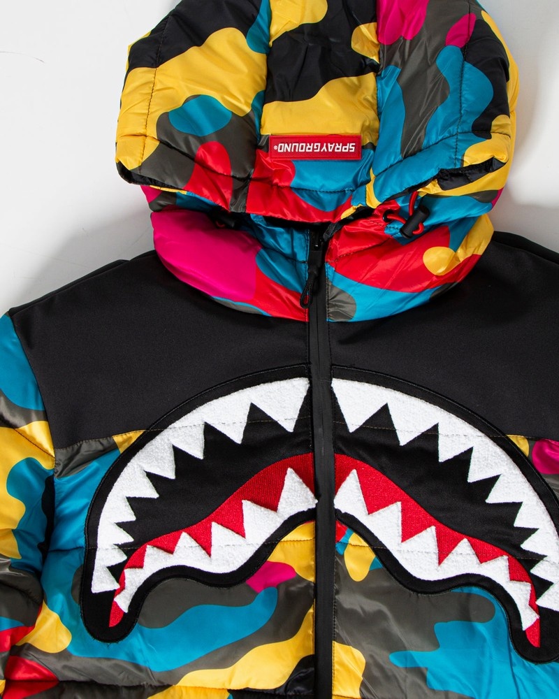 Yellow Sprayground SG Tyedye Camo Women's Down Jackets | 128503816