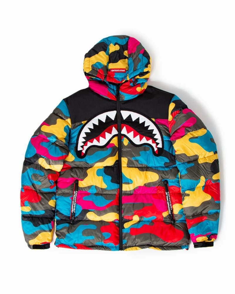 Yellow Sprayground SG Tyedye Camo Women\'s Down Jackets | 128503816