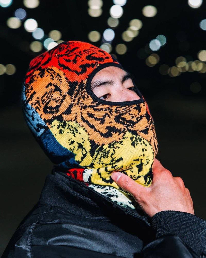Yellow Sprayground Tiger Pattern Men's Ski Masks | 374622529